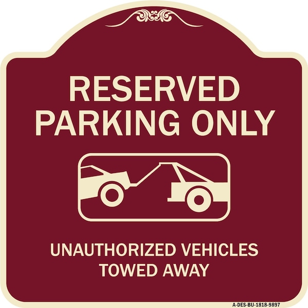 Designer Series-Resident Parking Unauthorized Vehicles Towed Away With Gr, 18" x 18", BU-1818-9897